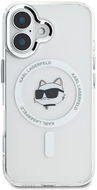 Karl Lagerfeld IML Choupette Head Metal Frame MagSafe Back Cover für das iPhone 16 Transparent - Handyhülle