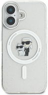 Karl Lagerfeld IML Glitter Karl and Choupette MagSafe iPhone 16 átlátszó tok - Telefon tok