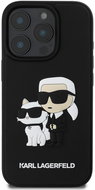 Karl Lagerfeld 3D Rubber Karl and Choupette Back Cover für das iPhone 16 Pro Black - Handyhülle