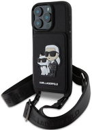 Karl Lagerfeld Saffiano Crossbody Karl and Choupette iPhone 16 Pro fekete keresztpántos tok - Telefon tok