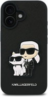Karl Lagerfeld PU Saffiano Karl and Choupette Zadní Kryt pro iPhone 16 Black - Kryt na mobil