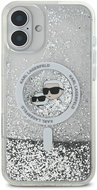 Karl Lagerfeld Liquid Glitter Karl and Choupette Heads MagSafe Zadní Kryt pro iPhone 16 Transparent - Kryt na mobil