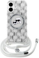 Karl Lagerfeld IML Monogram Crossbody K&CH Heads MagSafe Back Cover for iPhone 16 Transparent - Phone Cover