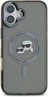 Karl Lagerfeld IML K&CH Heads Metal Frame MagSafe Back Cover for iPhone 16 Black - Phone Cover