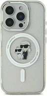 Karl Lagerfeld IML Glitter Karl and Choupette MagSafe Back Cover for iPhone 16 Pro Transparent - Phone Cover