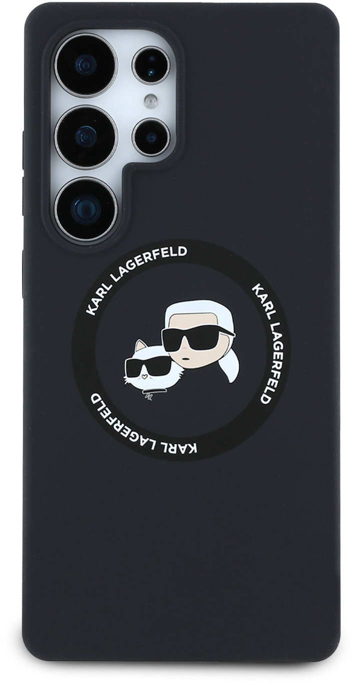 Karl Lagerfeld Liquid K and CH Heads Samsung Galaxy S25 Ultra fekete szilikon MagSafe tok