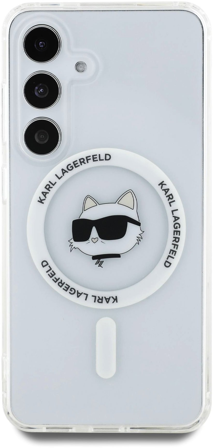 Karl Lagerfeld IML Choupette Head Samsung Galaxy S25 átlátszó MagSafe tok