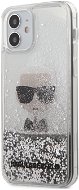 Karl Lagerfeld Liquid Glitter Iconic - Apple iPhone 12 Mini, Silver - Telefon tok