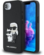 Karl Lagerfeld PU Saffiano Karl and Choupette Back Cover for iPhone 16e Black - Phone Cover