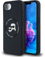 Karl Lagerfeld Liquid Silicone K&CH Heads MagSafe Back Cover for iPhone 16e/17e Black - Phone Cover