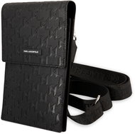 Karl Lagerfeld Saffiano Monogram Phone Bag Black - Phone Case