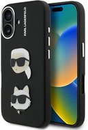 Karl Lagerfeld Grained PU K&CH Heads Back Cover for iPhone 16 Black - Phone Cover