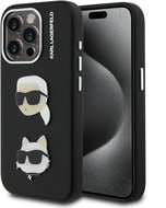 Karl Lagerfeld Grained PU K&CH Heads Back Cover for iPhone 15 Pro Max Black - Phone Cover