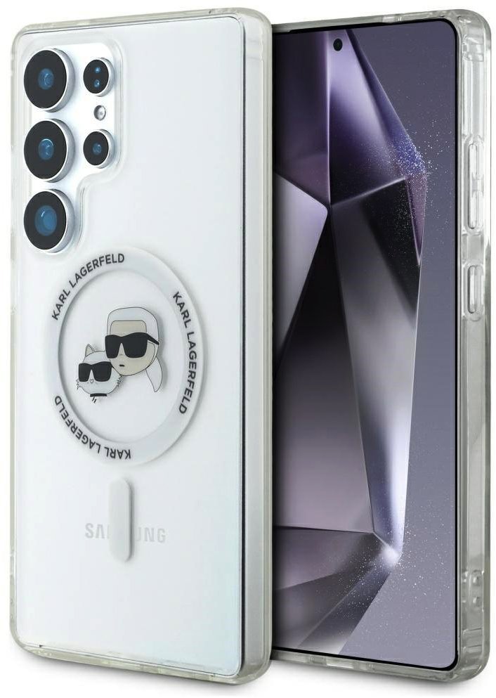 Karl Lagerfeld IML K&CH Heads MagSafe Samsung Galaxy S25 Ultra átlátszó tok