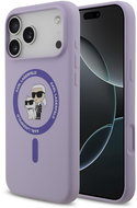 Karl Lagerfeld Liquid Silicone Karl and Choupette MagSafe Back Cover for iPhone 17 Pro Max Purple - Phone Cover
