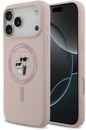 Karl Lagerfeld Liquid Silicone Karl and Choupette MagSafe Back Cover for iPhone 17 Pro Max Pink - Phone Cover