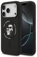 Karl Lagerfeld Liquid Silicone Karl and Choupette MagSafe Back Cover for iPhone 17 Pro Max Black - Phone Cover