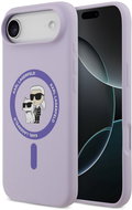 Karl Lagerfeld Liquid Silicone Karl and Choupette MagSafe Back Cover for iPhone Air Purple - Phone Cover