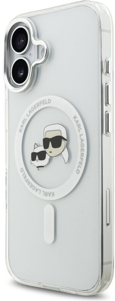 Karl Lagerfeld IML K&CH Heads Metal Frame iPhone 17 átlátszó MagSafe tok