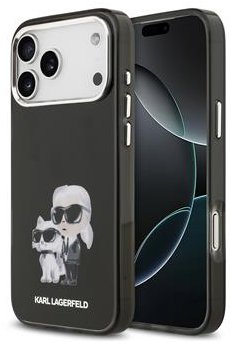 Karl Lagerfeld IML Aquarelle Karl and Choupette iPhone 17 Pro Max fekete tok