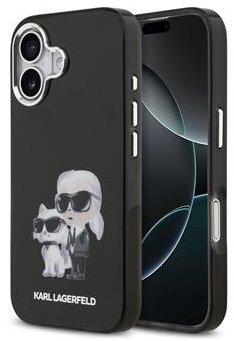 Karl Lagerfeld IML Aquarelle Karl and Choupette iPhone 17 fekete tok