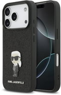 Karl Lagerfeld Fixed Glitter Metal Ikonik Back Cover for iPhone 17 Pro Black - Phone Cover