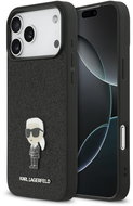 Karl Lagerfeld Fixed Glitter Metal Ikonik Back Cover for iPhone 17 Pro Max Black - Phone Cover