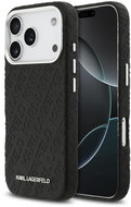 Karl Lagerfeld Grained PU Repeated Logo MagSafe Back Cover for iPhone 17 Pro Black - Phone Cover