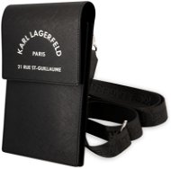 Karl Lagerfeld Saffiano Rue Saint Guillaume Wallet Phone Bag Black - Puzdro na mobil