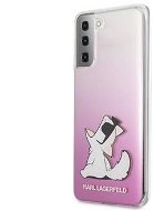 Karl Lagerfeld PC/TPU Choupette Eats Samsung Galaxy S21 + Gradient Pink tok - Telefon tok