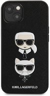 Karl Lagerfeld PU Saffiano Karl and Choupette Heads Cover für Apple iPhone 13 mini - Black - Handyhülle