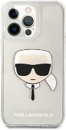 Karl Lagerfeld TPU Full Glitter Karl Head Cover for Apple iPhone 13 Pro Max, Silver - Phone Cover
