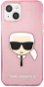 Karl Lagerfeld TPU Full Glitter Karl Head Cover for Apple iPhone 13, Pink - Phone Cover