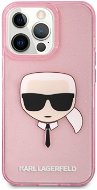 Karl Lagerfeld TPU Full Glitter Karl Head Cover für Apple iPhone 13 Pro - Pink - Handyhülle