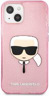 Karl Lagerfeld TPU Full Glitter Karl Head Kryt na Apple iPhone 13 mini Pink - Kryt na mobil