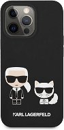 Karl Lagerfeld and Choupette Liquid Silicone na Apple iPhone 13 Pro Max Black - Kryt na mobil