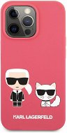 Karl Lagerfeld and Choupette Liquid Silicone for Apple iPhone 13 Pro Max, Red - Phone Cover