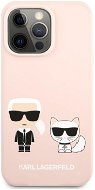 Karl Lagerfeld and Choupette Liquid Silicone na Apple iPhone 13 Pro Pink - Kryt na mobil
