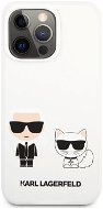 Karl Lagerfeld and Choupette Liquid Silicone for Apple iPhone 13 Pro, White - Phone Cover
