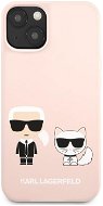 Karl Lagerfeld and Choupette Liquid Silicone for Apple iPhone 13, Pink - Phone Cover