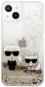 Karl Lagerfeld Liquid Glitter Karl and Choupette Cover for Apple iPhone 13 ,Gold - Phone Cover