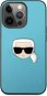 Karl Lagerfeld PU Leather Karl Head Apple iPhone 13 Pro Max kék tok - Telefon tok