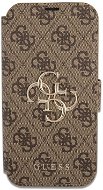 Guess PU 4G Metal Logo Book Case for Apple iPhone 13 Pro Brown - Phone Case