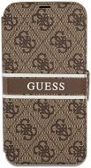Guess PU 4G Printed Stripe Book Case for Apple iPhone 13 Brown - Phone Case