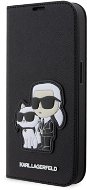 Karl Lagerfeld PU Saffiano Karl and Choupette NFT Book iPhone 13 Pro tok, fekete - Mobiltelefon tok