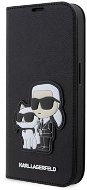 Karl Lagerfeld PU Saffiano Karl and Choupette NFT Book iPhone 14 Pro tok, fekete - Mobiltelefon tok