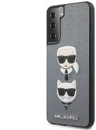 Karl Lagerfeld Saffiano K&C Heads Cover for Samsung Galaxy S21+ Silver - Phone Cover