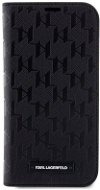 Karl Lagerfeld Saffiano Monogram Book iPhone 14 tok, fekete - Mobiltelefon tok