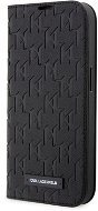 Karl Lagerfeld Saffiano Monogram Book Case für iPhone 14 Pro Black - Handyhülle