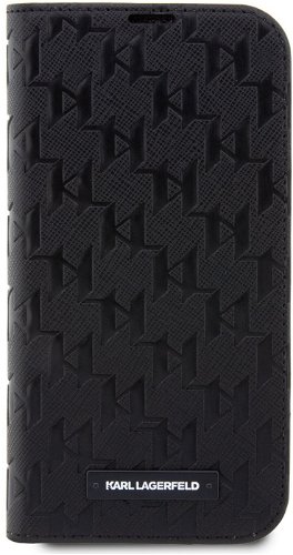 Karl Lagerfeld iPhone 14 Pro Book Case Saffiano Monogram Black